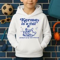 Karma Is A Cat Purring In My Lap Kids Hoodie thumb 2