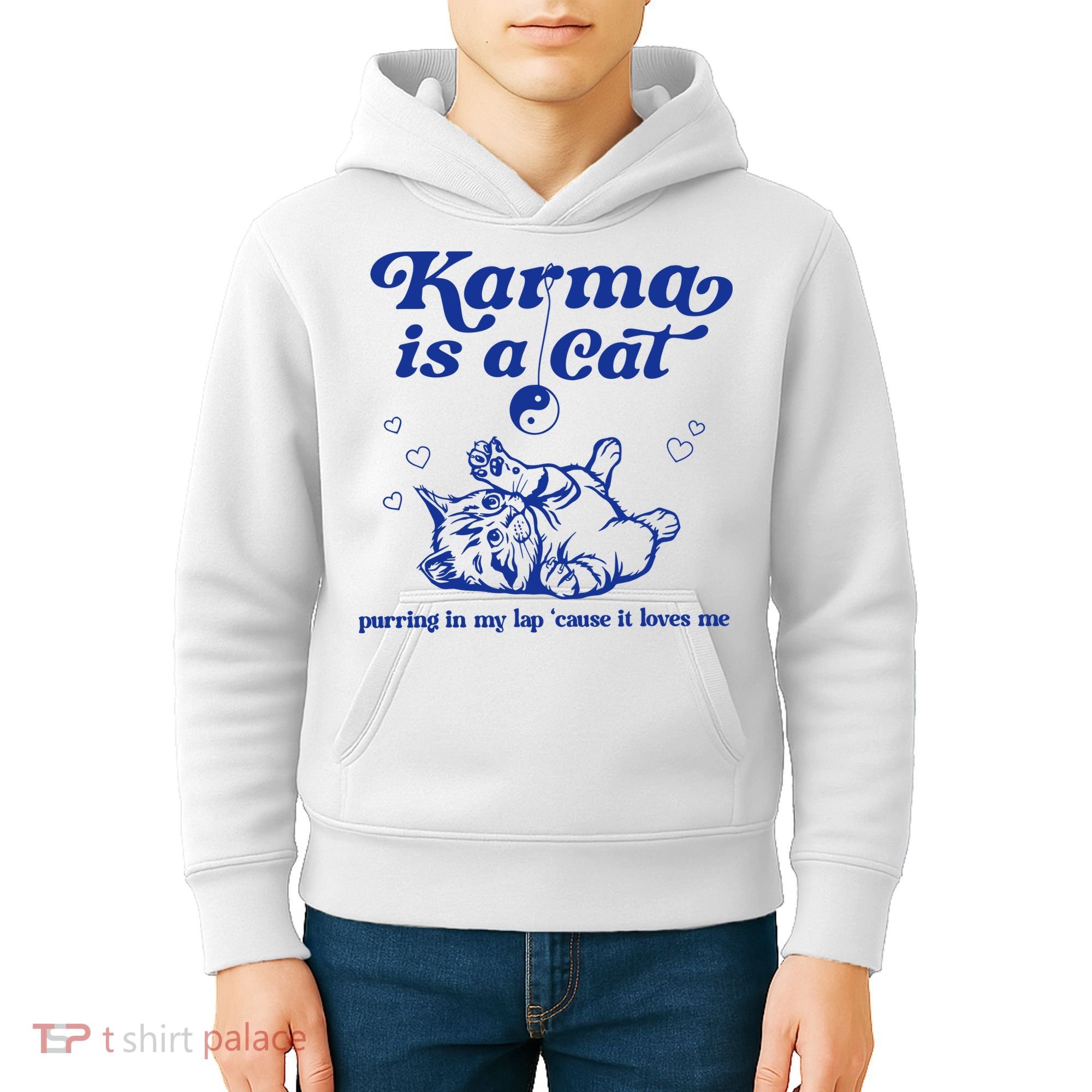Karma Is A Cat Purring In My Lap Kids Hoodie