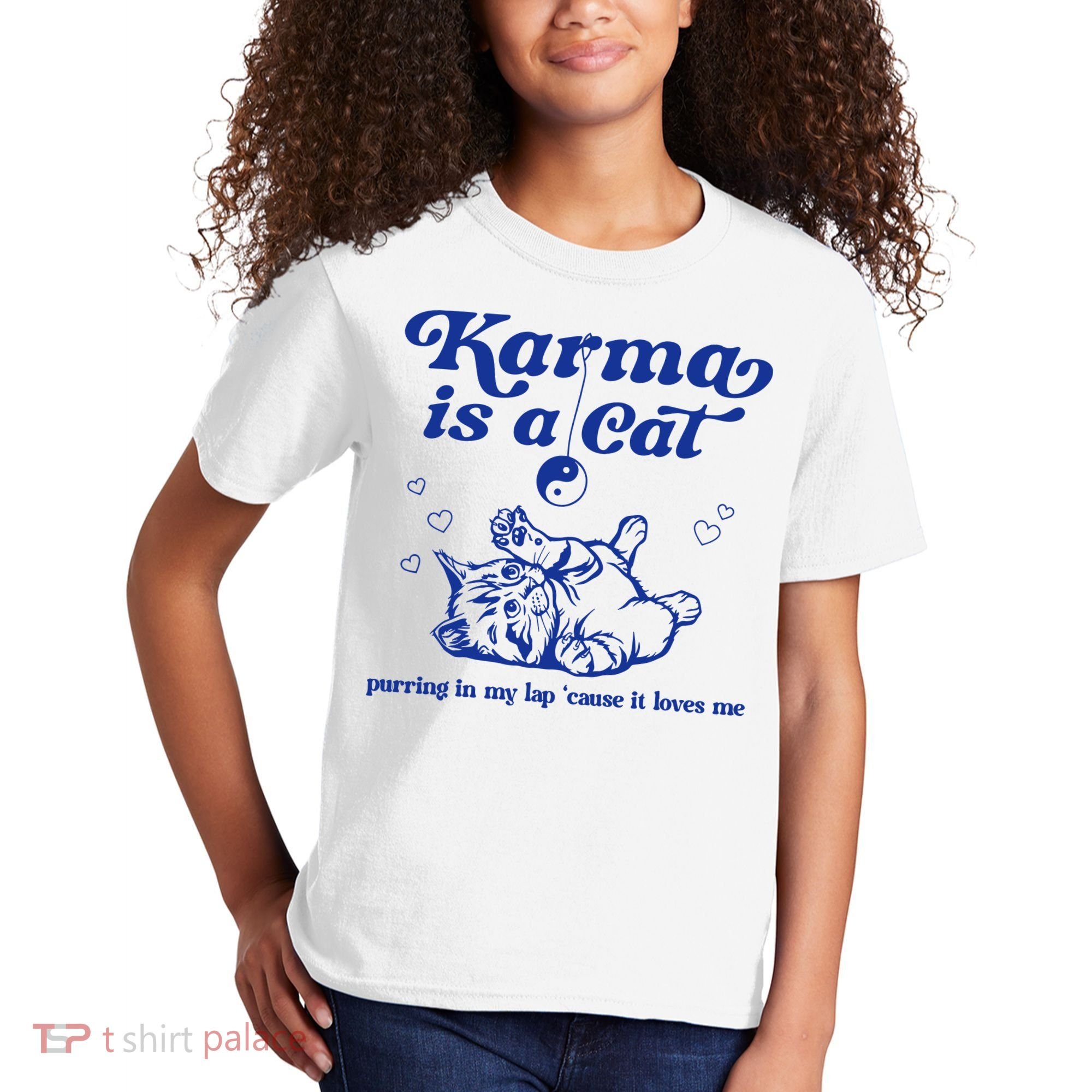 Karma Is A Cat Purring In My Lap Kids T-Shirt