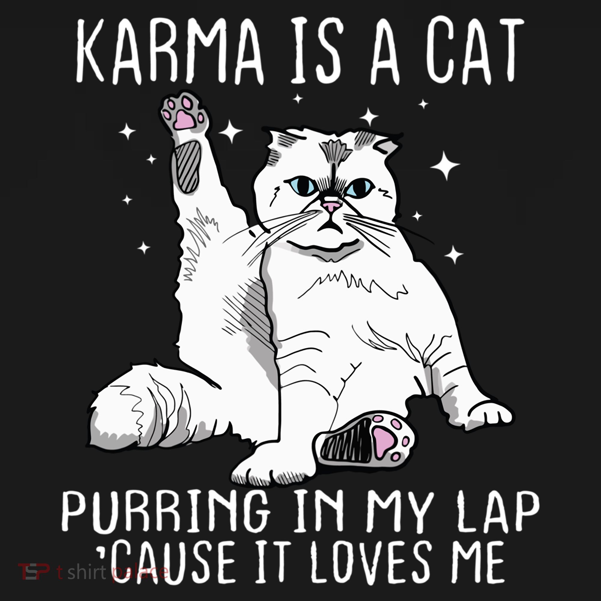 Karma Is A Cat Purring In My Lap Cause It Loves Me Cat Lover Essential Apron