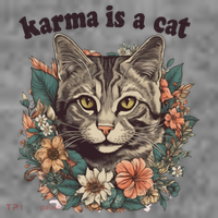 Karma Is A Cat Retro Floral Toddler Hoodie thumb 2