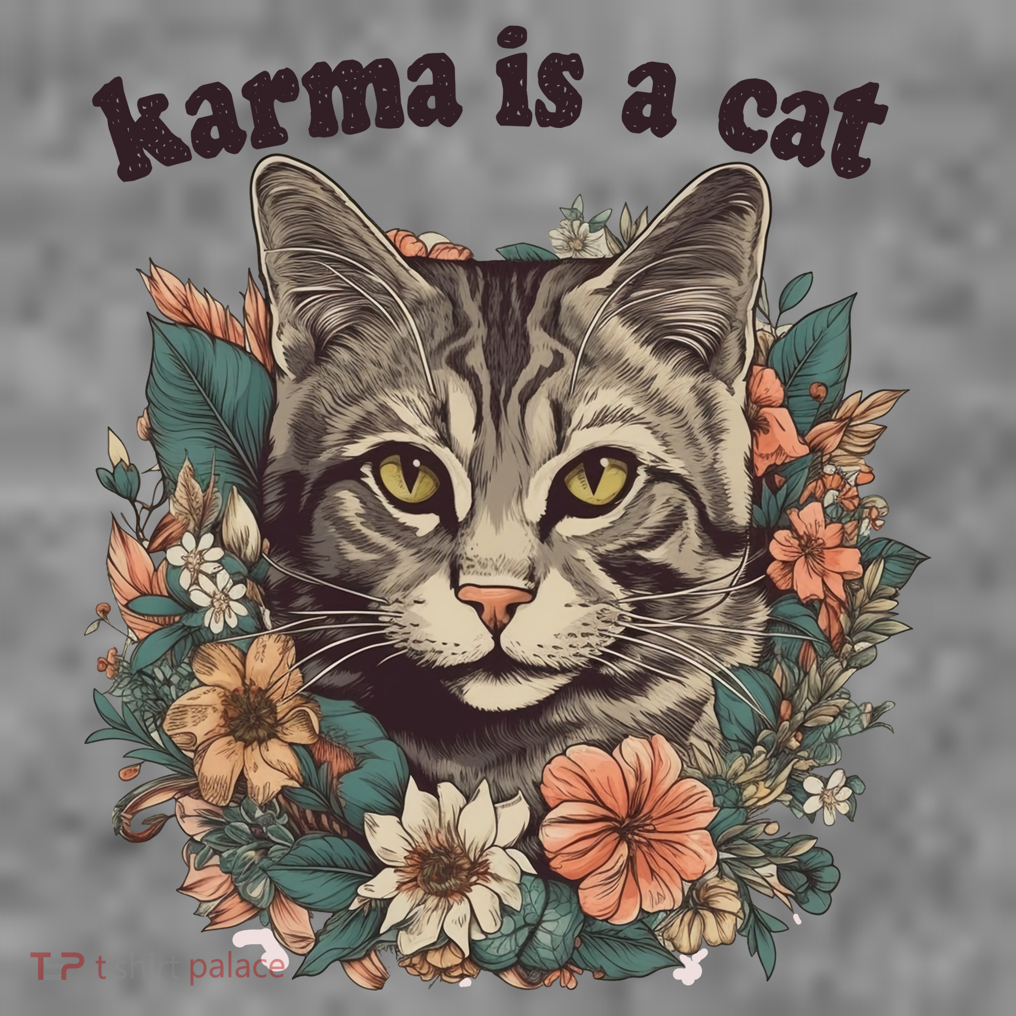Karma Is A Cat Retro Floral Toddler Hoodie
