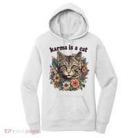 Karma Is A Cat Retro Floral Women's Hoodie thumb 0