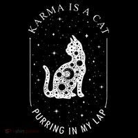 Karma Is A Cat Purring In My Lap Stripe Pom Pom Beanie thumb 2