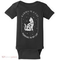 Karma Is A Cat Purring In My Lap Baby Bodysuit thumb 0