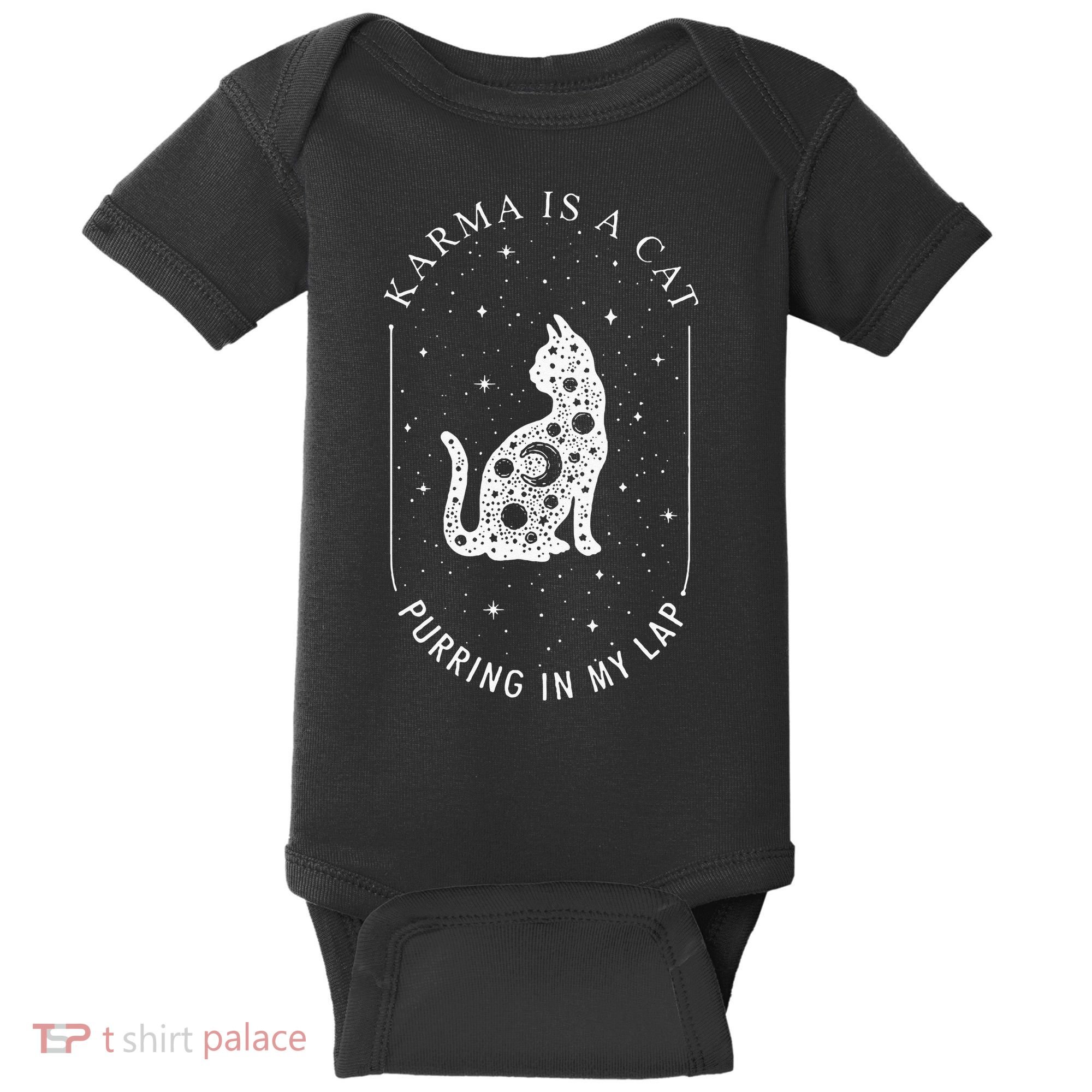 Karma Is A Cat Purring In My Lap Baby Bodysuit