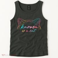 Karma Is A Cat Tank Top thumb 2