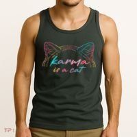 Karma Is A Cat Tank Top thumb 3