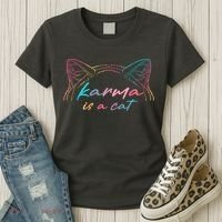 Karma Is A Cat Women's T-Shirt thumb 3