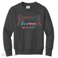 Karma Is A Cat Kids Sweatshirt thumb 0