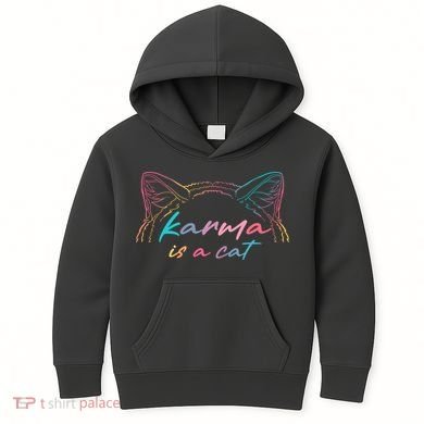 Karma Is A Cat Kids Hoodie
