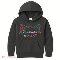 Karma Is A Cat Kids Hoodie thumb 0