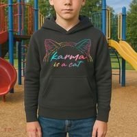 Karma Is A Cat Kids Hoodie thumb 2