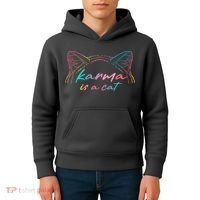 Karma Is A Cat Kids Hoodie thumb 4