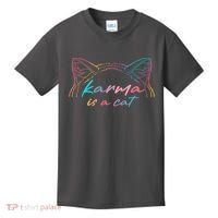 Karma Is A Cat Kids T-Shirt thumb 0