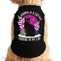 Karma Is A Cat Purring In My Lap Funny Cat Lovers Doggie Tank thumb 0