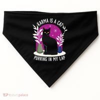 Karma Is A Cat Purring In My Lap Funny Cat Lovers USA-Made Doggie Bandana thumb 0