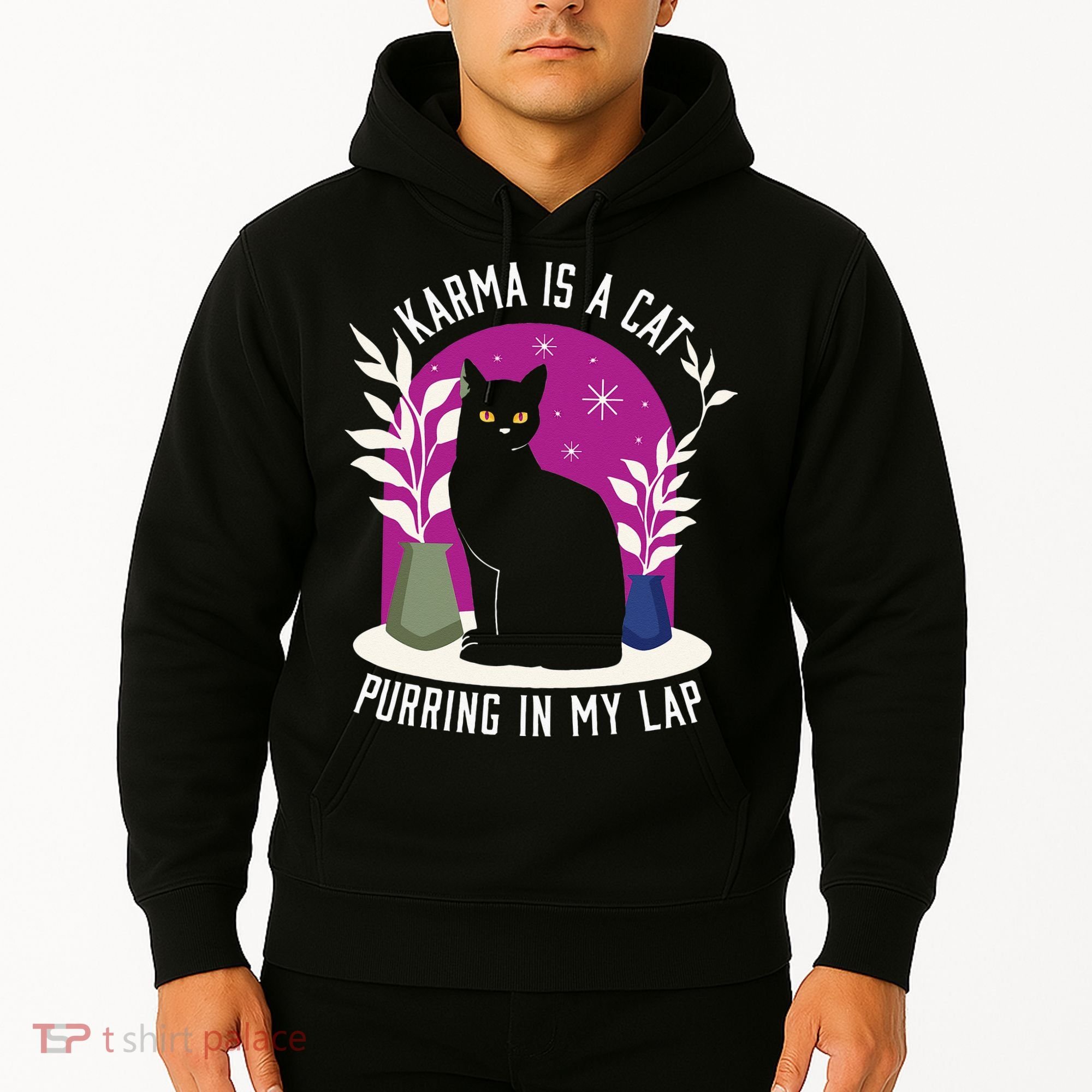 Karma Is A Cat Purring In My Lap Funny Cat Lovers Hoodie