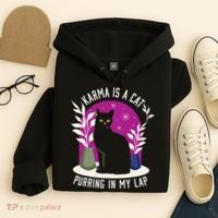 Karma Is A Cat Purring In My Lap Funny Cat Lovers Hoodie thumb 4
