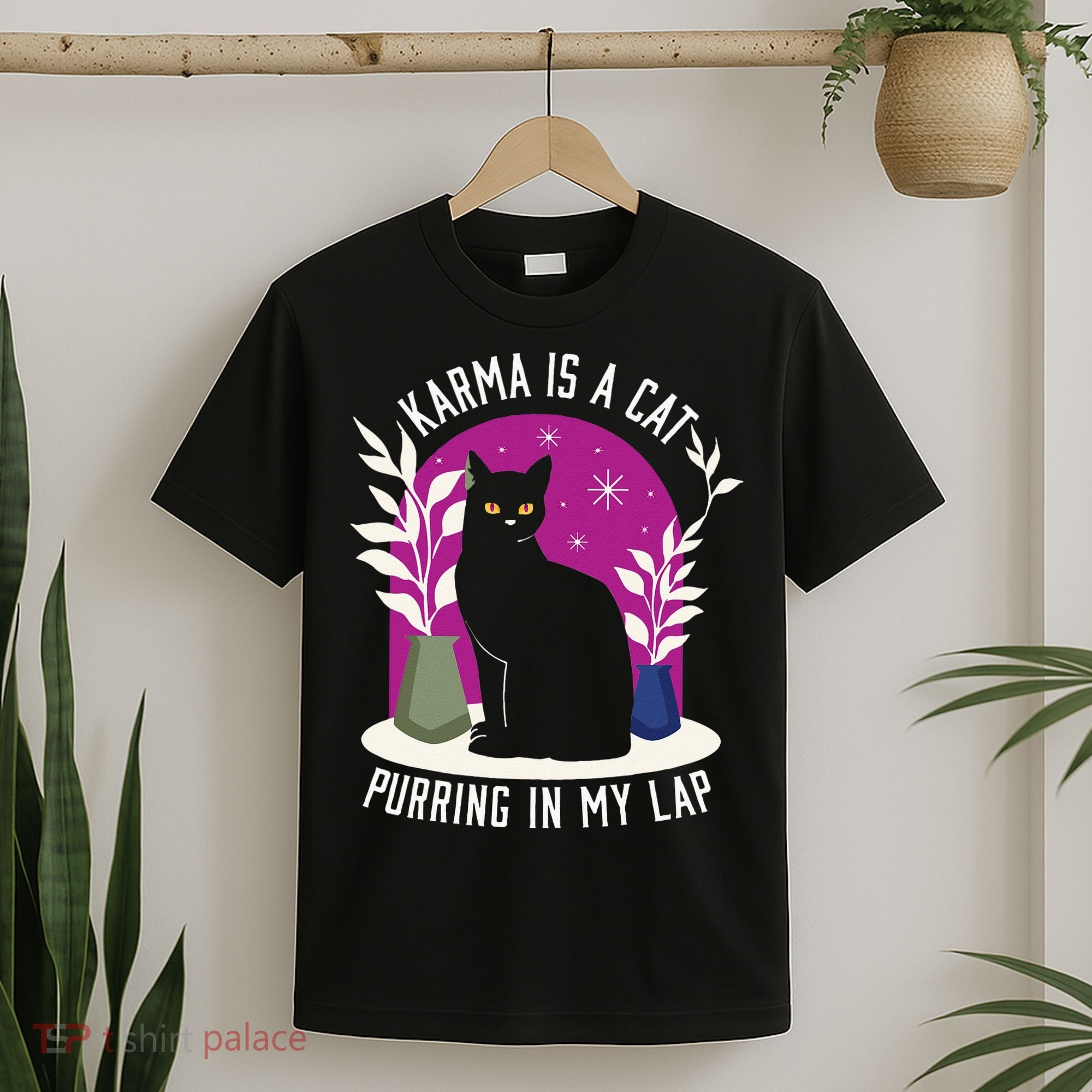Karma Is A Cat Purring In My Lap Funny Cat Lovers T-Shirt