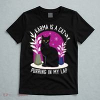 Karma Is A Cat Purring In My Lap Funny Cat Lovers T-Shirt thumb 5