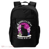 Karma Is A Cat Purring In My Lap Funny Cat Lovers Backpack thumb 0