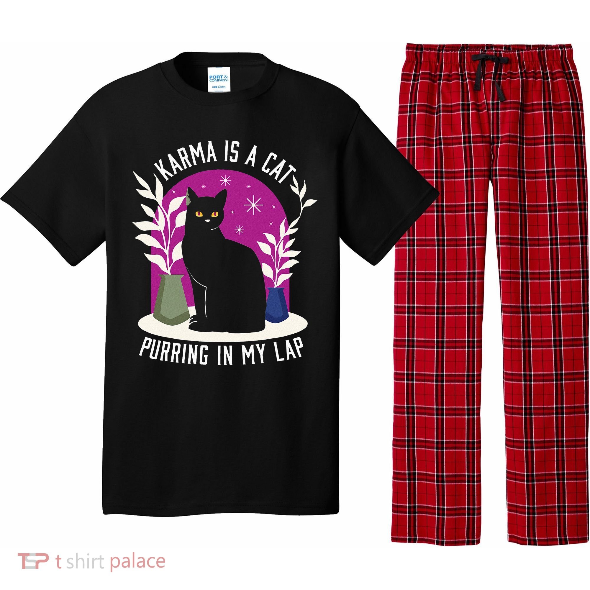 Karma Is A Cat Purring In My Lap Funny Cat Lovers Pajama Set