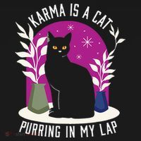 Karma Is A Cat Purring In My Lap Funny Cat Lovers Women's Hoodie thumb 2