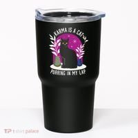 Karma Is A Cat Purring In My Lap Funny Cat Lovers Tumbler thumb 0
