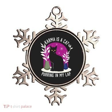 Karma Is A Cat Purring In My Lap Funny Cat Lovers Ornament