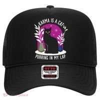 Karma Is A Cat Purring In My Lap Funny Cat Lovers Hat thumb 0