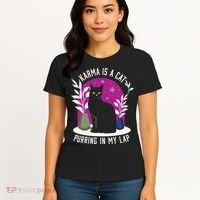 Karma Is A Cat Purring In My Lap Funny Cat Lovers Women's T-Shirt thumb 4