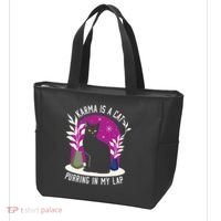 Karma Is A Cat Purring In My Lap Funny Cat Lovers Tote Bag thumb 3