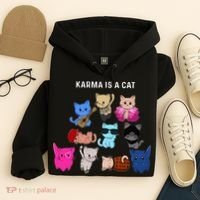 Karma Is A Cat Cat Funny Cat Lovers Hoodie thumb 4