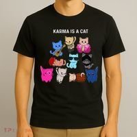 Karma Is A Cat Cat Funny Cat Lovers T-Shirt thumb 3