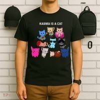 Karma Is A Cat Cat Funny Cat Lovers T-Shirt thumb 6