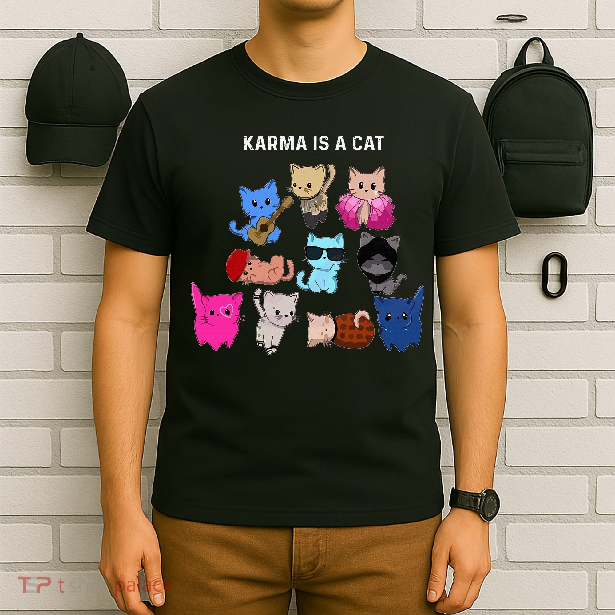Karma Is A Cat Cat Funny Cat Lovers T-Shirt