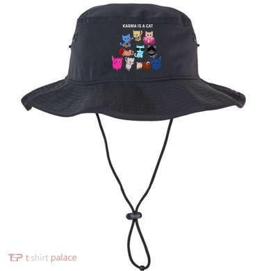 Karma Is A Cat Cat Funny Cat Lovers Bucket Hat