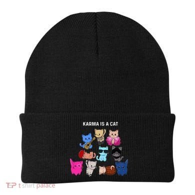 Karma Is A Cat Cat Funny Cat Lovers Beanie