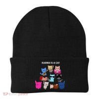 Karma Is A Cat Cat Funny Cat Lovers Beanie thumb 0