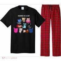 Karma Is A Cat Cat Funny Cat Lovers Pajama Set thumb 0