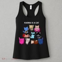 Karma Is A Cat Cat Funny Cat Lovers Women's Tank Top thumb 3