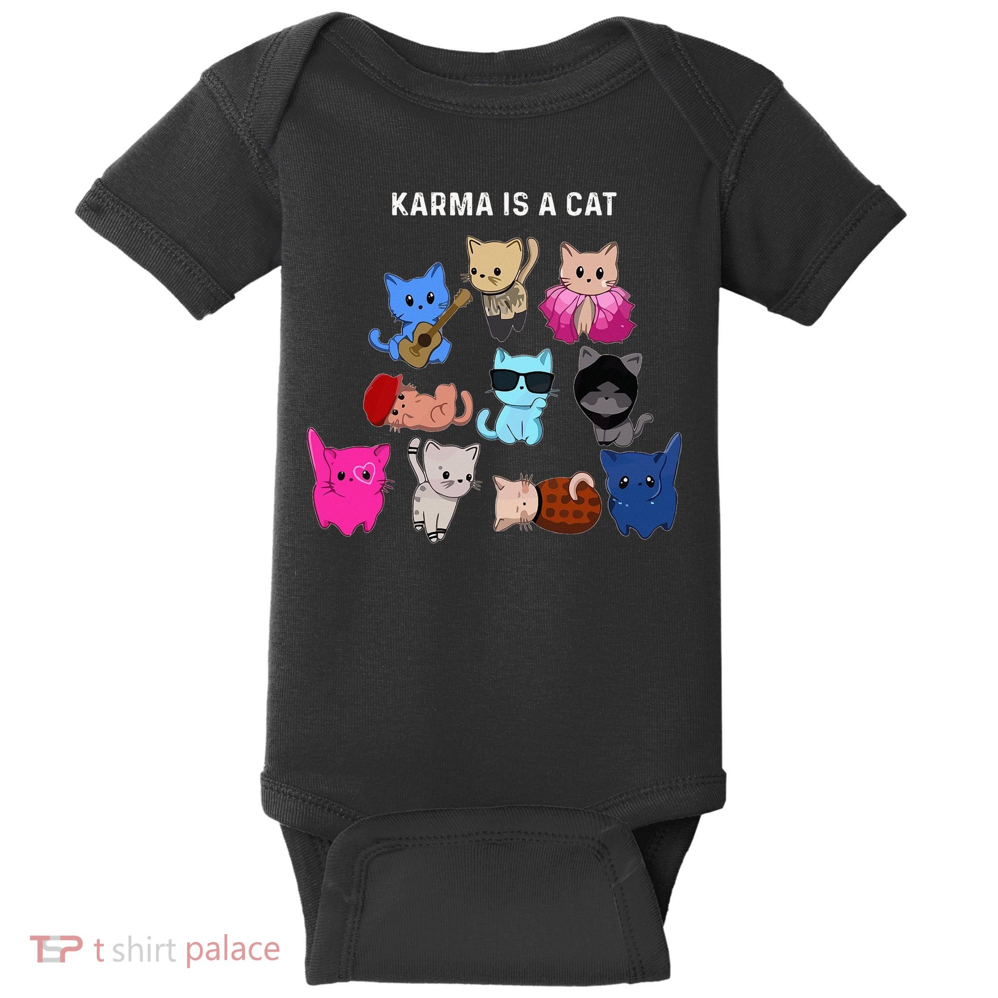 Karma Is A Cat Cat Funny Cat Lovers Baby Bodysuit