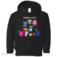 Karma Is A Cat Cat Funny Cat Lovers Toddler Hoodie thumb 0