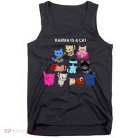 Karma Is A Cat Cat Funny Cat Lovers Tank Top thumb 0