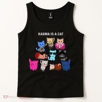 Karma Is A Cat Cat Funny Cat Lovers Tank Top thumb 2