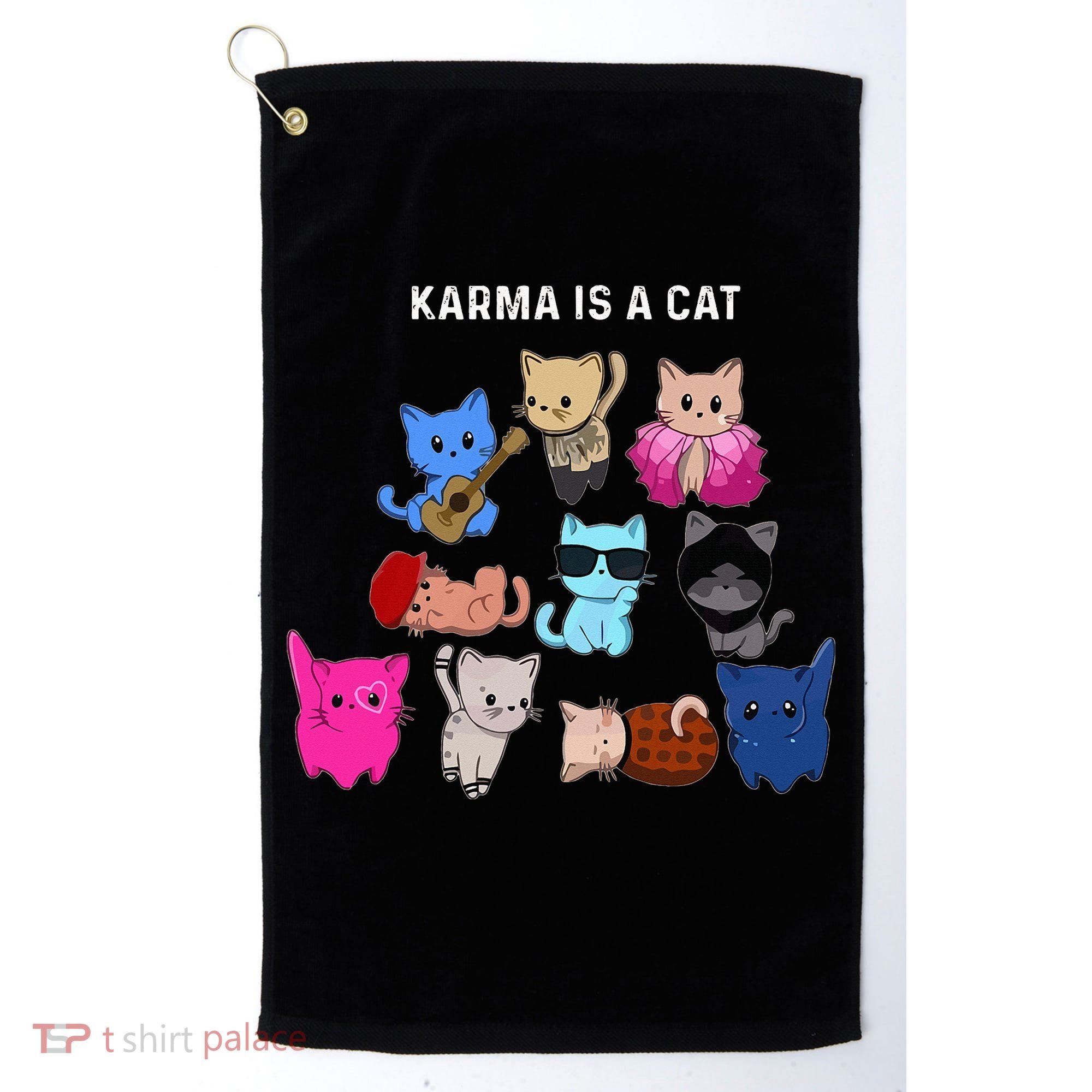 Karma Is A Cat Cat Funny Cat Lovers Golf Towel