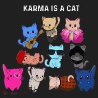 Karma Is A Cat Cat Funny Cat Lovers Golf Towel thumb 3