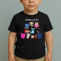 Karma Is A Cat Cat Funny Cat Lovers Toddler T-Shirt thumb 2