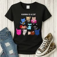Karma Is A Cat Cat Funny Cat Lovers Women's T-Shirt thumb 3